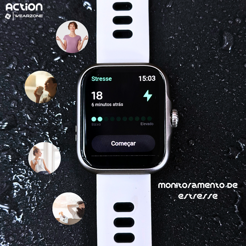 Smartwatch ACTION a prova d'água, 7 Dias de Bateria