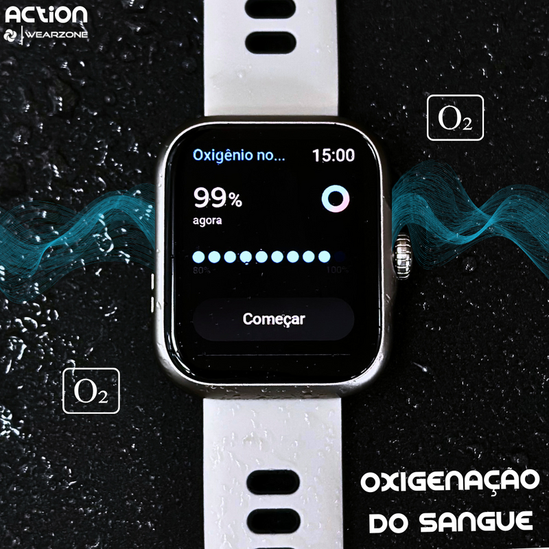 Smartwatch ACTION a prova d'água, 7 Dias de Bateria