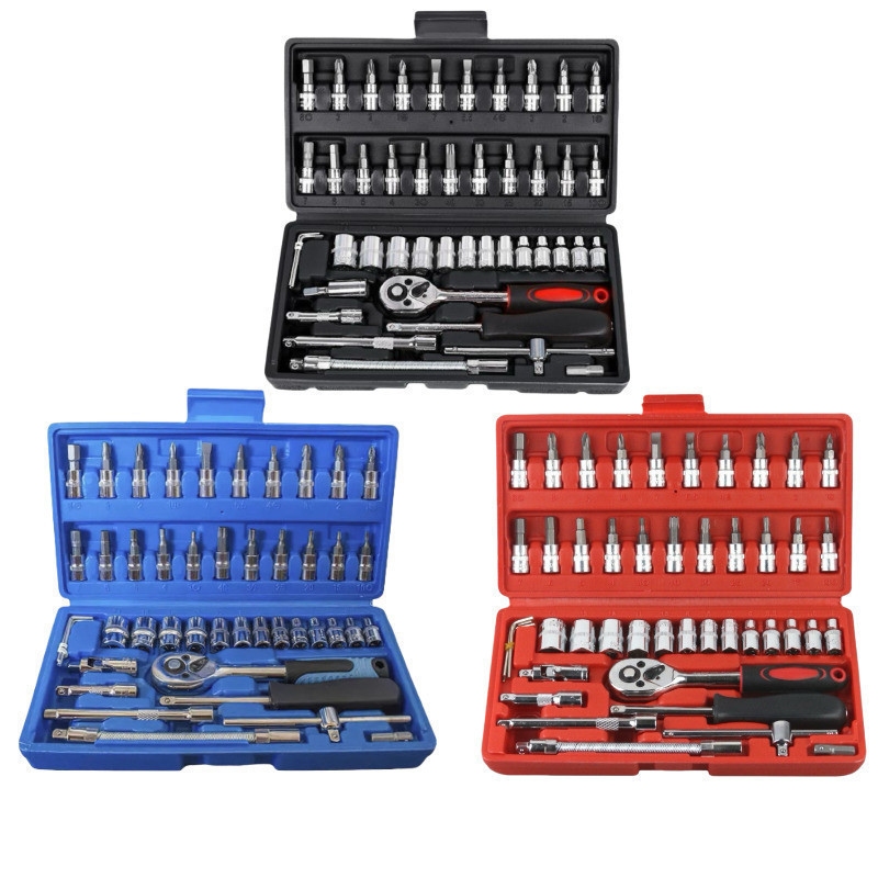 Kit 46 Chave Catraca Jogo De Soquetes Allen Torx Ferramentas