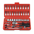 Kit 46 Chave Catraca Jogo De Soquetes Allen Torx Ferramentas